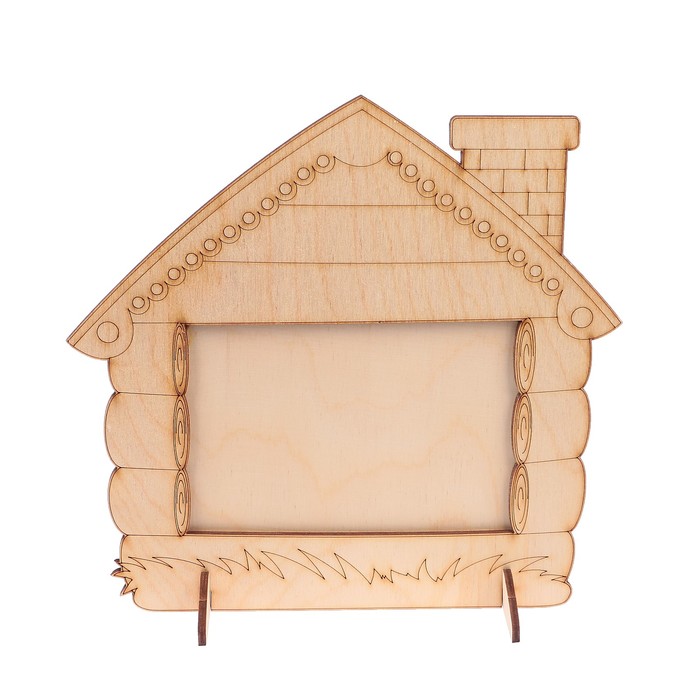 Фоторамка из фанеры под роспись "Домик" (набор 4 детали) 24х23 см