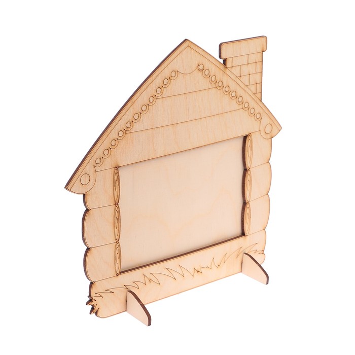 Фоторамка из фанеры под роспись "Домик" (набор 4 детали) 24х23 см