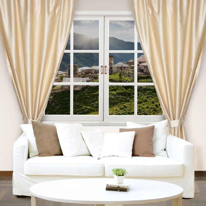 Штора портьерная "Этель" 135х260 см, цвет песочный, сатен.100% п/э