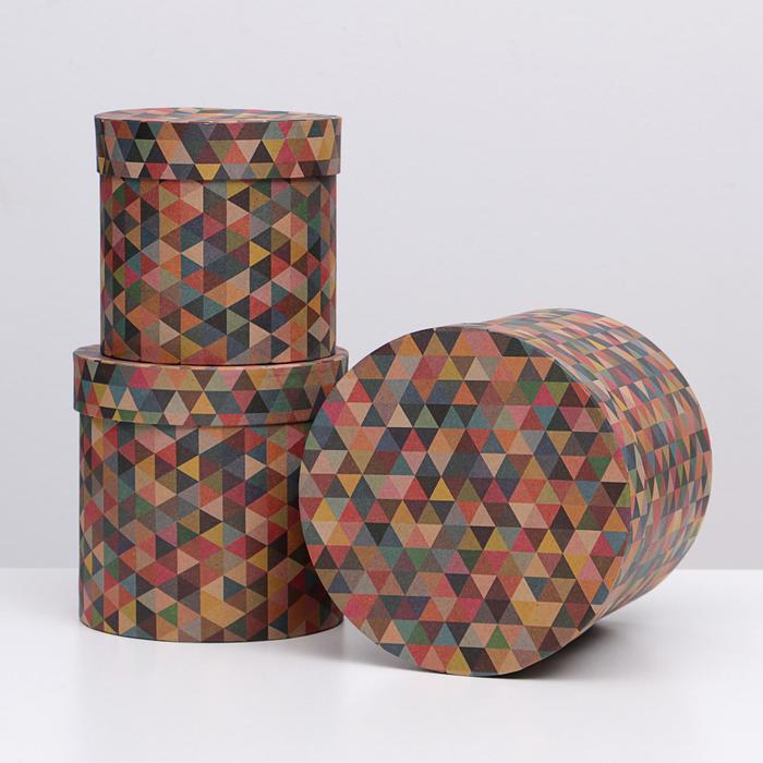 Набор круглых коробок 3в1 "Калейдоскоп", 20 х 20 х 20 - 15 х 15 х 15 см