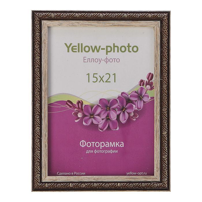 Фоторамка пластик Еллоу Фото 15x21 Нива 244-6 ольха