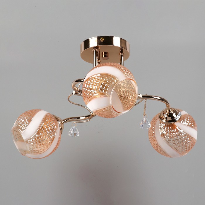 Люстра "Амалия" 3 лампы 40Вт Е27 золото 56х56х25