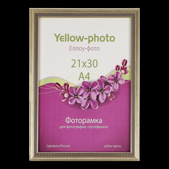 Фоторамка пластик Еллоу Фото 21x30 Касабланка 248-8 белое золото