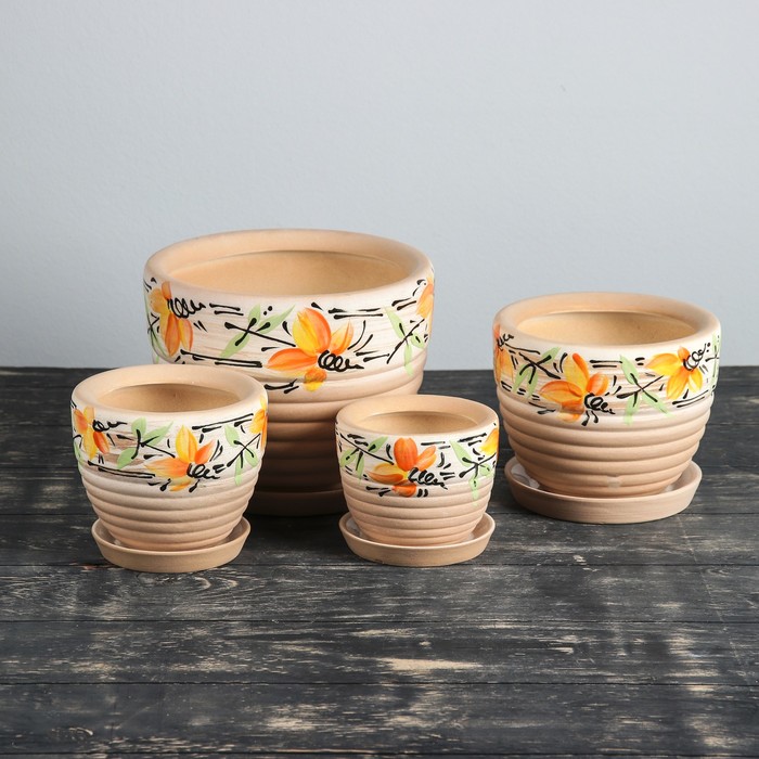 Набор кашпо "Лилия", 4 шт.
