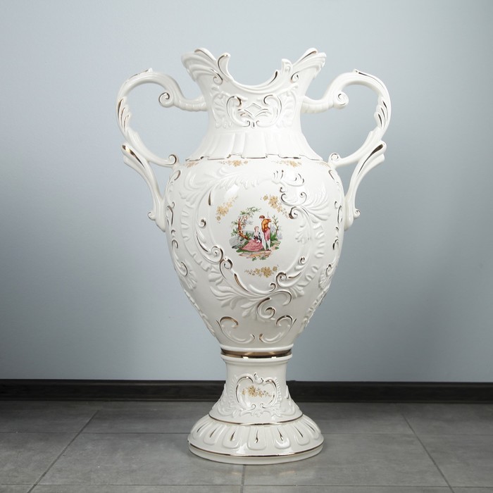 Ваза "Астория" большая белая пастушка