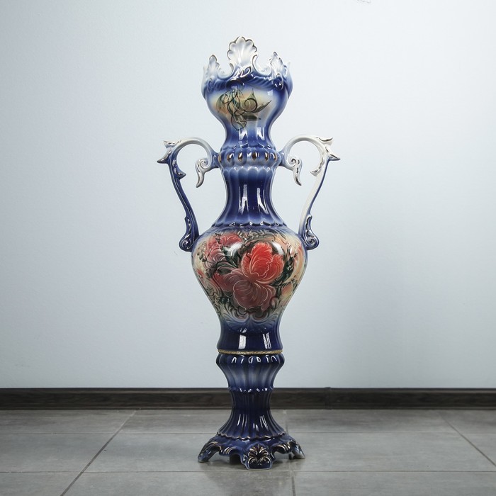 Ваза "Маркиза" кобальт, ирис