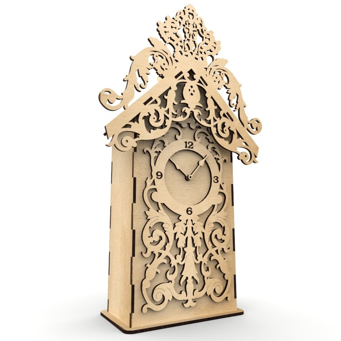 Часы сувенирные из фанеры "Старинные" набор 11 деталей 21х36х7 см