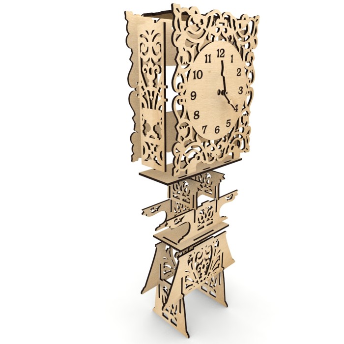 Часы сувенирные из фанеры "Хранитель времени" набор 17 деталей 16х30х15 см