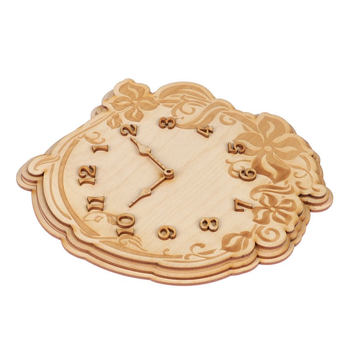 Часы сувенирные из фанеры "Весна" набор 20 деталей 26х27х9 см
