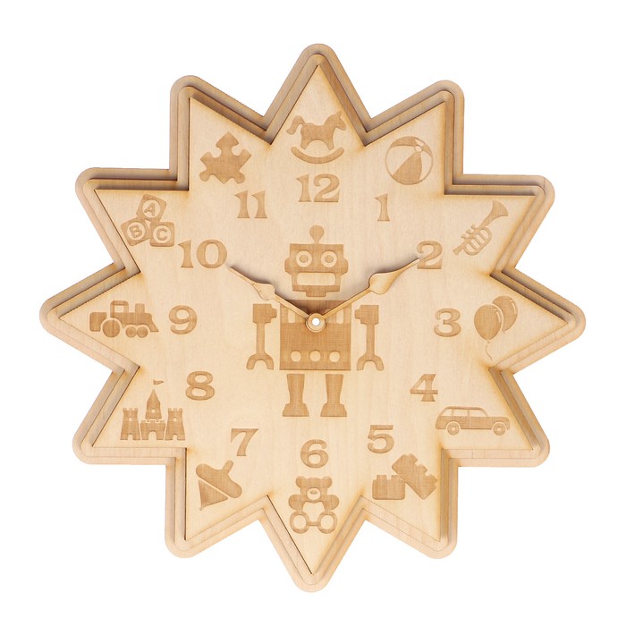 Часы сувенирные из фанеры "Робот" набор 5 деталей 27х27х9 см