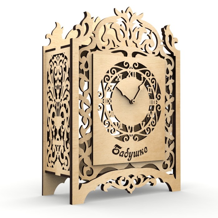 Часы сувенирные из фанеры "Бабушке" набор 10 деталей 18х25х9 см