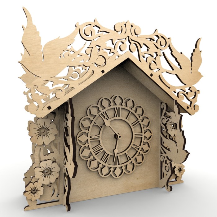 Часы сувенирные из фанеры "Весенее настроение" набор 19 деталей 21х16х11 см