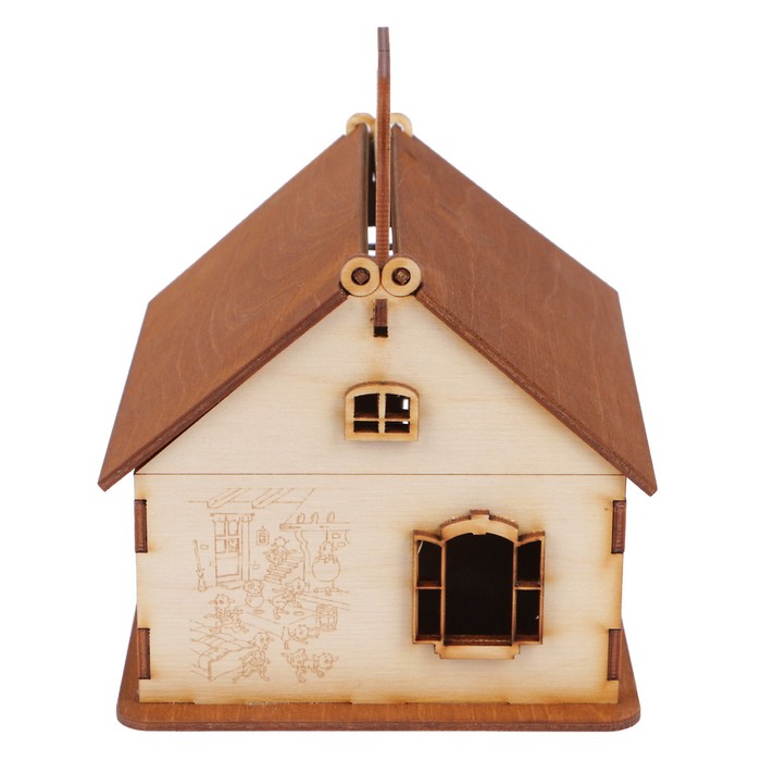 Чайный домик из фанеры "Волк и семеро козлят" 16,5х13,5х16,5 см