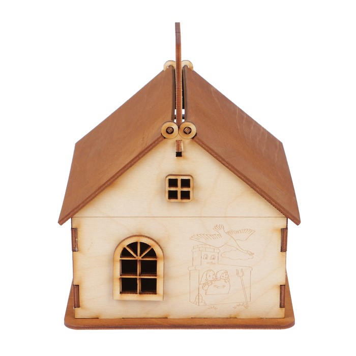 Чайный домик из фанеры "Гуси Лебеди" 16,5х13,5х16,5 см