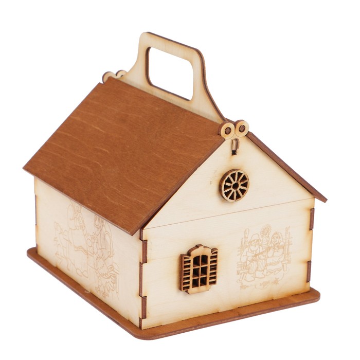 Чайный домик из фанеры "Курочка Ряба" 16,5х13,5х16,5 см