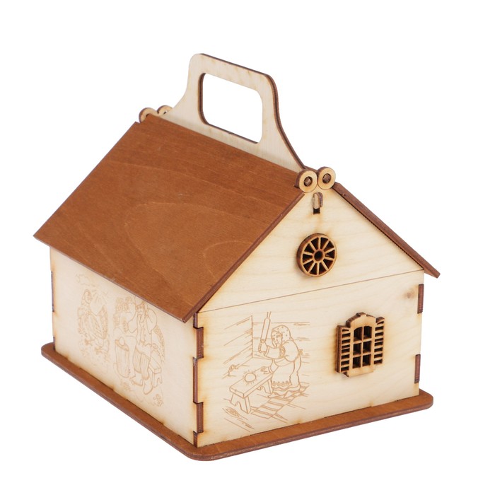 Чайный домик из фанеры "Курочка Ряба" 16,5х13,5х16,5 см