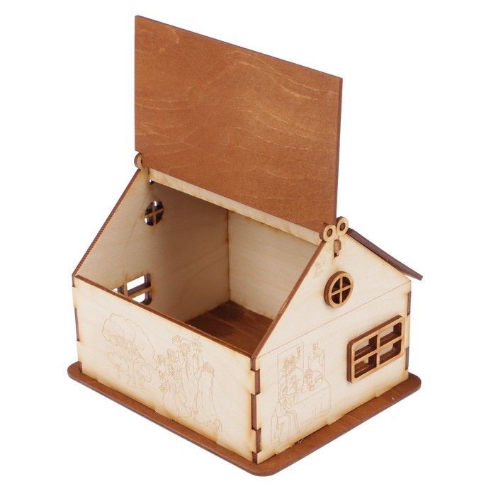 Чайный домик из фанеры "Весна" 16,5х13,5х16,5 см