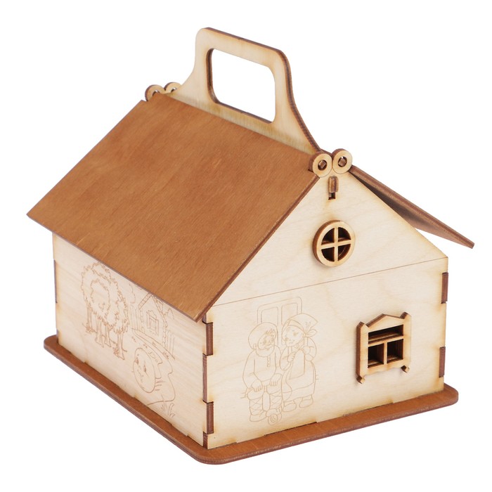 Чайный домик из фанеры "Колобок" 16,5х13,5х16,5 см