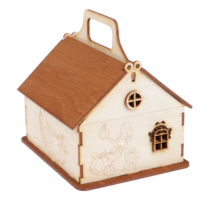 Чайный домик из фанеры "Золушка" 16,5х13,5х16,5 см