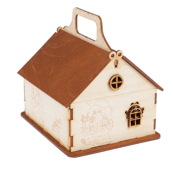 Чайный домик из фанеры "Золушка" 16,5х13,5х16,5 см
