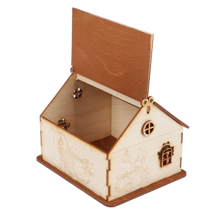Чайный домик из фанеры "Золушка" 16,5х13,5х16,5 см