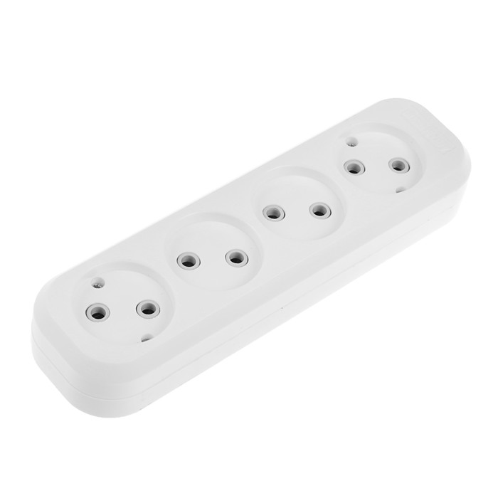 Колодка Smartbuy, 4 розетки, 2200 Вт, 10 А, без з/к, белая, SBE-10-4-00-N