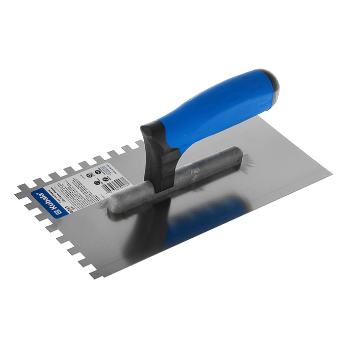 Гладилка Kubala ECO LINE, 130х270 мм, зуб 8х8 мм, нержавеющая сталь, двухкомпонентная ручка 332483