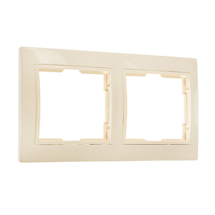 Рамка Smartbuy, серия "Венера", двухместная, горизонтальная, бежевая, SBE-01i-00-FR-2