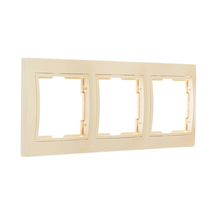 Рамка Smartbuy, серия "Венера", трехместная, горизонтальная, бежевая, SBE-01i-00-FR-3