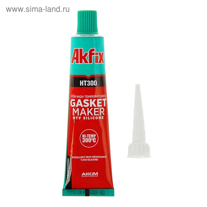 

Герметик Akfix HT300, силиконовый, термостойкий, красный, 50 мл