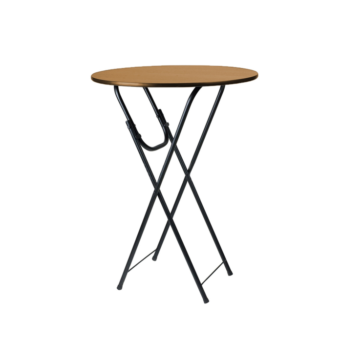 Складной стол "Лидер 9", диаметр 700 мм, ножки чёрные, столешница бук