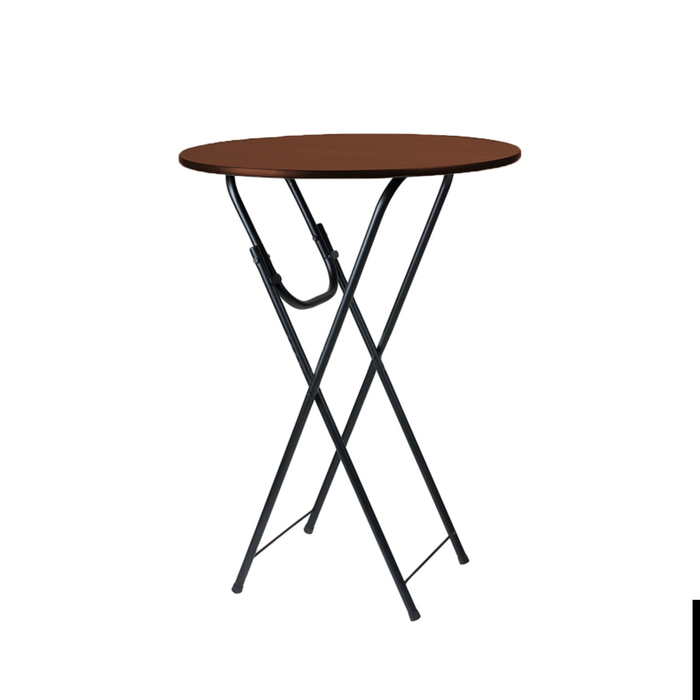 Складной стол "Лидер 9", диаметр 800 мм, ножки чёрные, столешница орех