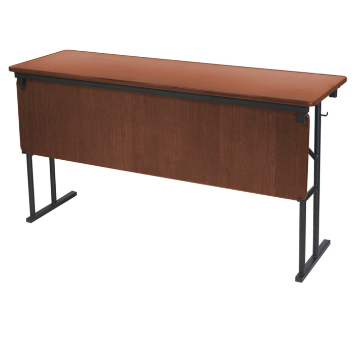 Складной стол с передней стенкой "Лидер 10", 1800х500 мм, ножки чёрные, столешница орех