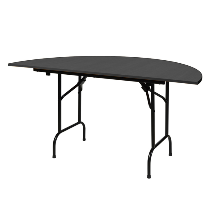 Складной полукруглый стол "Лидер 11", диаметр 750 мм, ножки чёрные, столешница венге