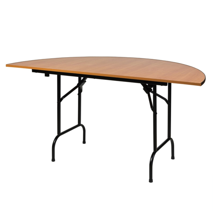 Складной полукруглый стол "Лидер 11", диаметр 750 мм, ножки чёрные, столешница вишня