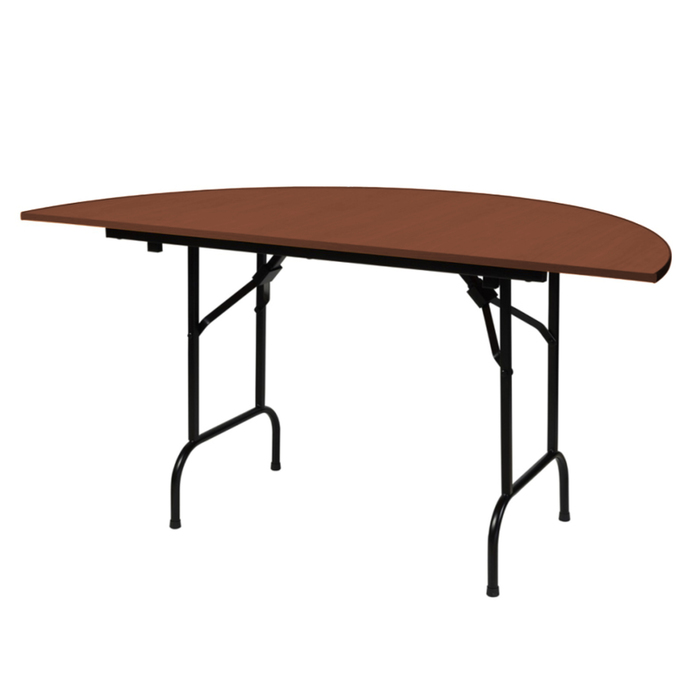 Складной полукруглый стол "Лидер 11", диаметр 800 мм, ножки чёрные, столешница орех