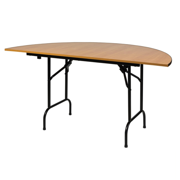 Складной полукруглый стол "Лидер 11", диаметр 800 мм, ножки чёрные, столешница бук