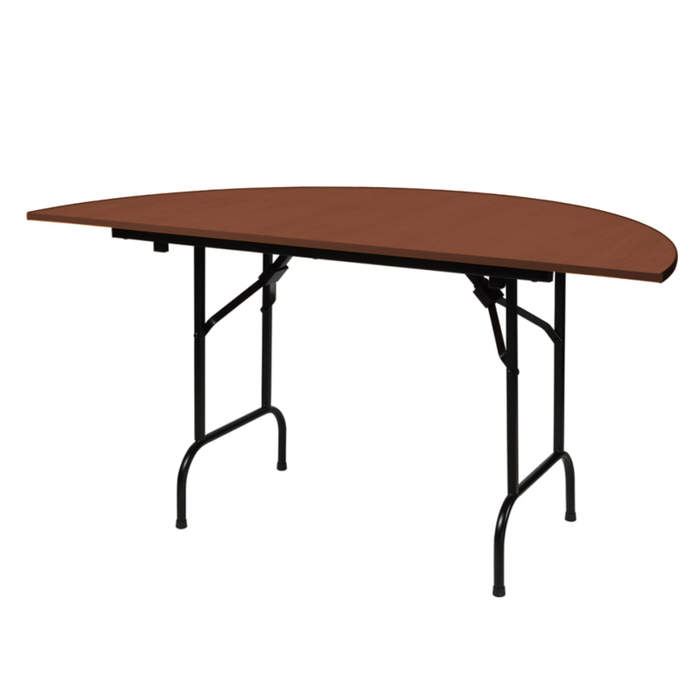Складной полукруглый стол "Лидер 11", диаметр 900 мм, ножки чёрные, столешница орех