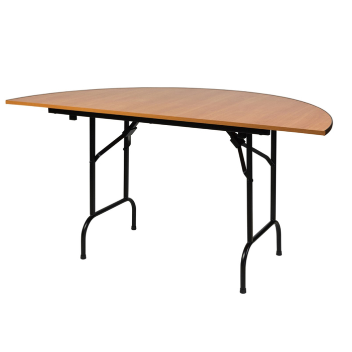 Складной полукруглый стол "Лидер 11", диаметр 900 мм, ножки чёрные, столешница вишня