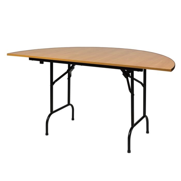 Складной полукруглый стол "Лидер 11", диаметр 900 мм, ножки чёрные, столешница бук