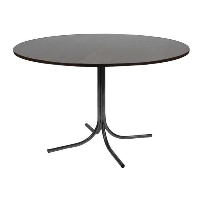 Стол "Лидер 21", диаметр 1200 мм, ножки чёрные, столешница венге