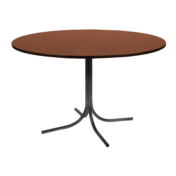 Стол "Лидер 21", диаметр 1200 мм, ножки чёрные, столешница орех