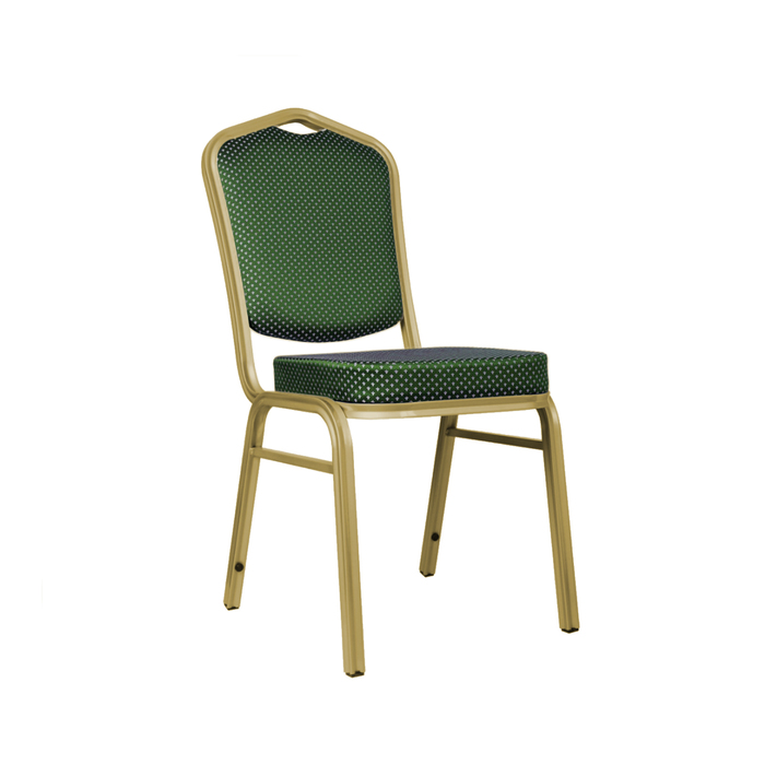 Банкетный стул 20 мм, каркас золото, обивка корона зеленая