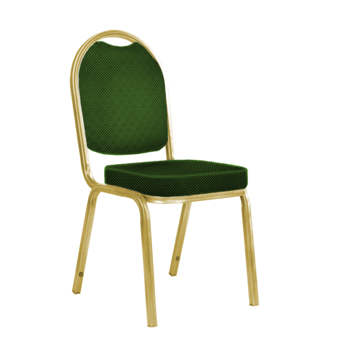 Банкетный стул "Азия" 25 мм, каркас золото, обивка корона зеленая