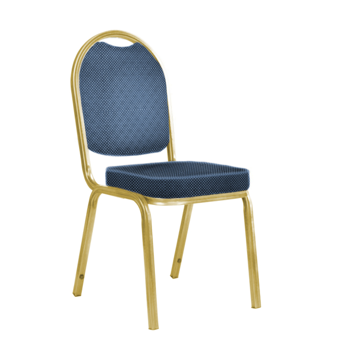 Банкетный стул "Азия" 25 мм, каркас золото, обивка корона синяя