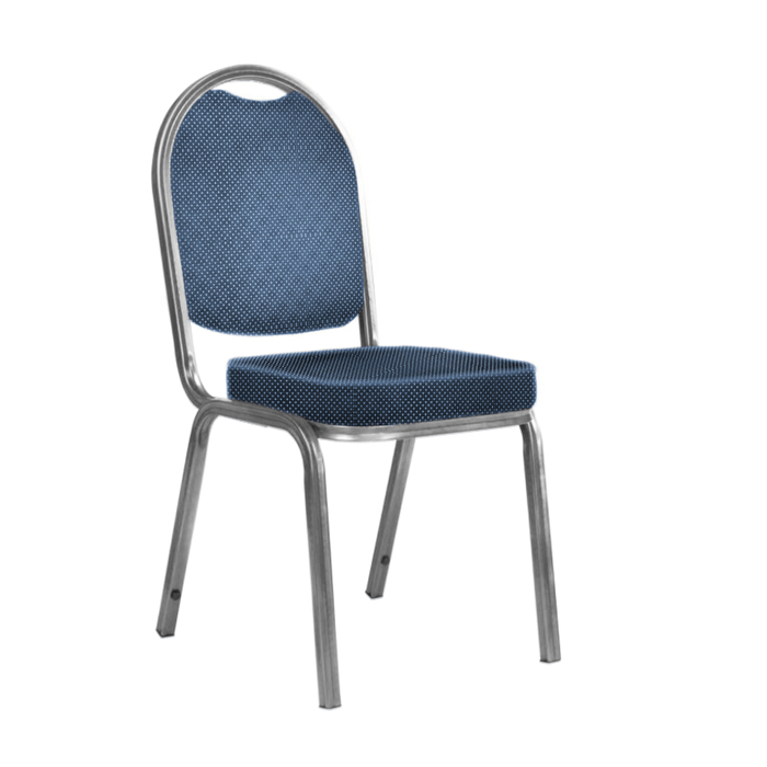 Банкетный стул "Азия" 25 мм, каркас серебро, обивка корона синяя