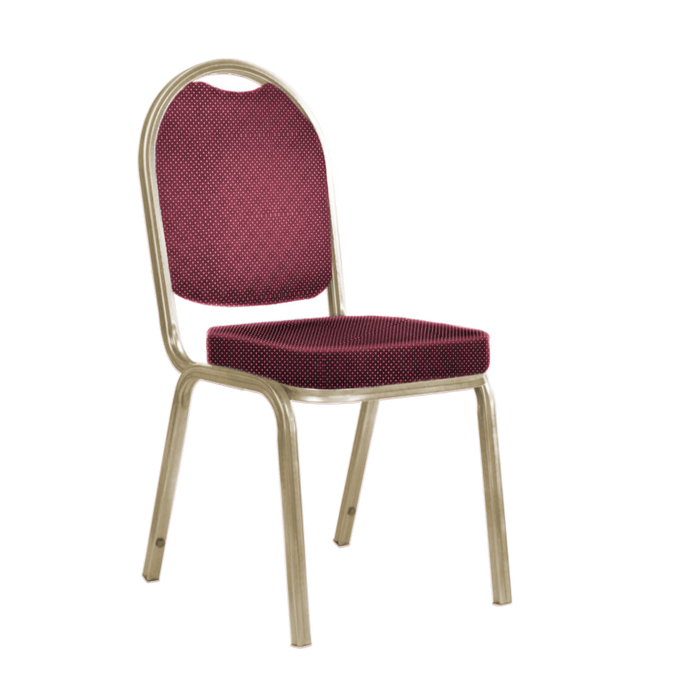 Банкетный стул "Азия" 25 мм, каркас шампань, обивка корона красная