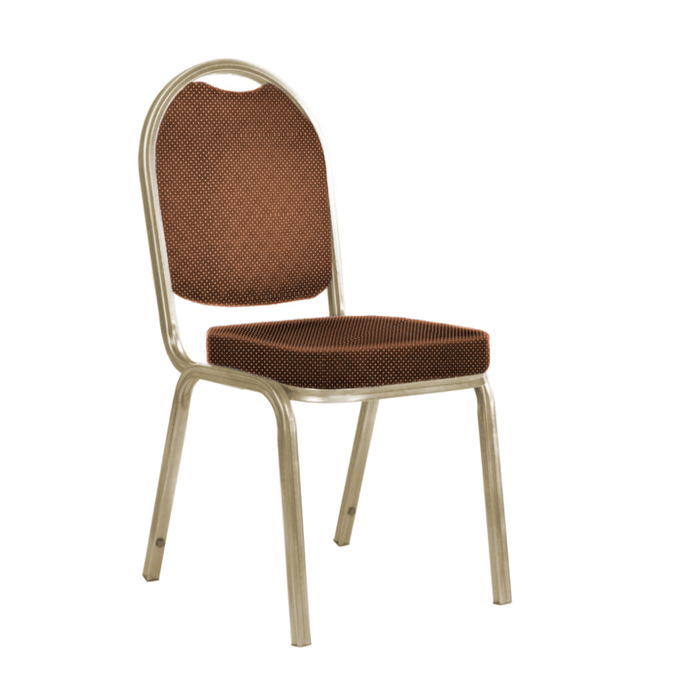 Банкетный стул "Азия" 25 мм, каркас шампань, обивка корона коричневая