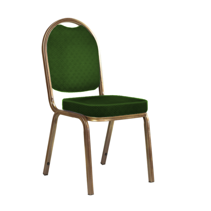 Банкетный стул "Азия" 25 мм, каркас бронза, обивка корона зеленая