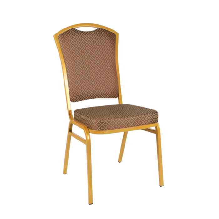 Банкетный стул "Патрик" 20 мм, каркас золото, обивка ромб коричневый